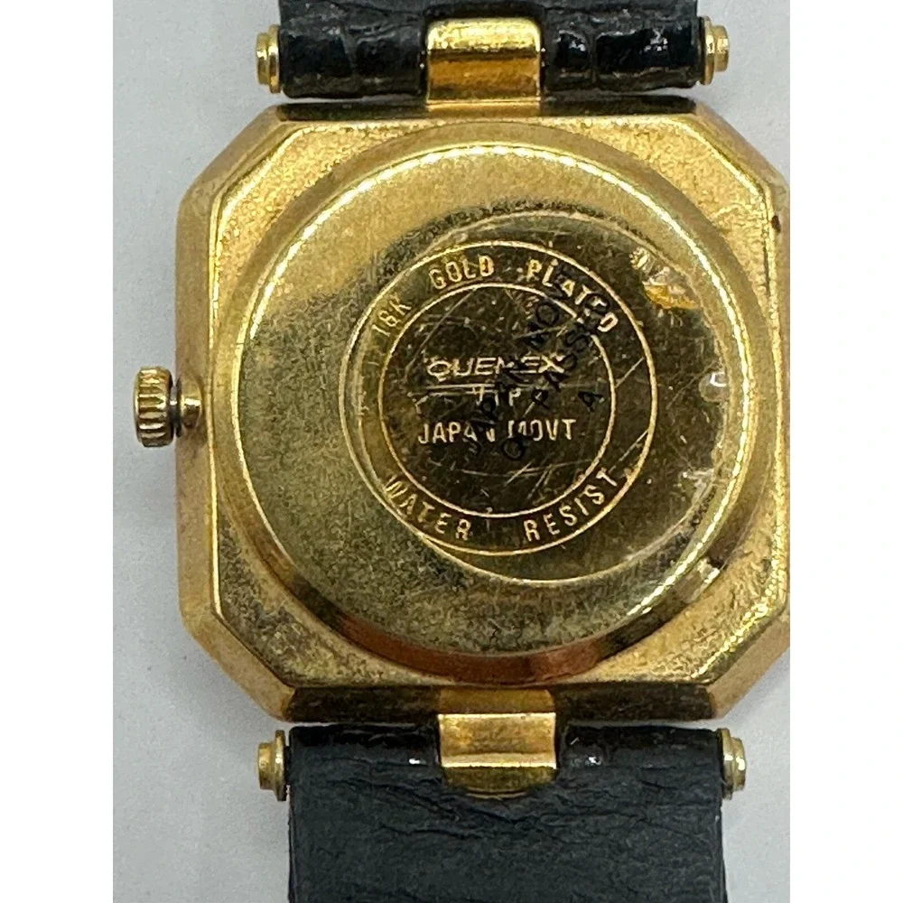 Quemex Vip‎ Womens Watch New Battery 27MM 18K Gold Plated 7.25